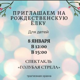 8-го января приглашаем на Рождественскую елку воскресной школы